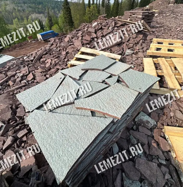 серо-зелёный рваный камень плитняк лемезит по цене от производителя